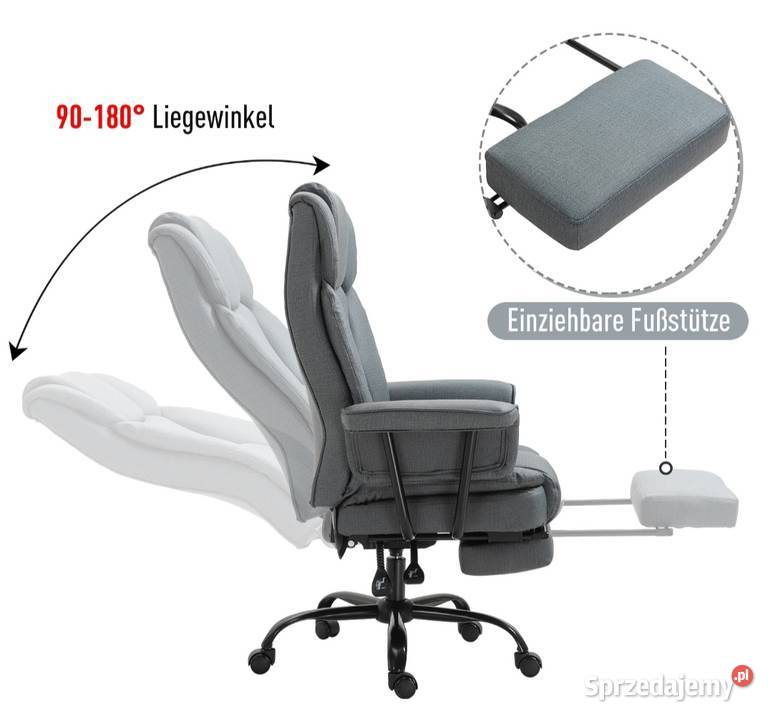 Fotel biurowy z regulacją wysokości z podnóżkiem małopolskie Brzesko
