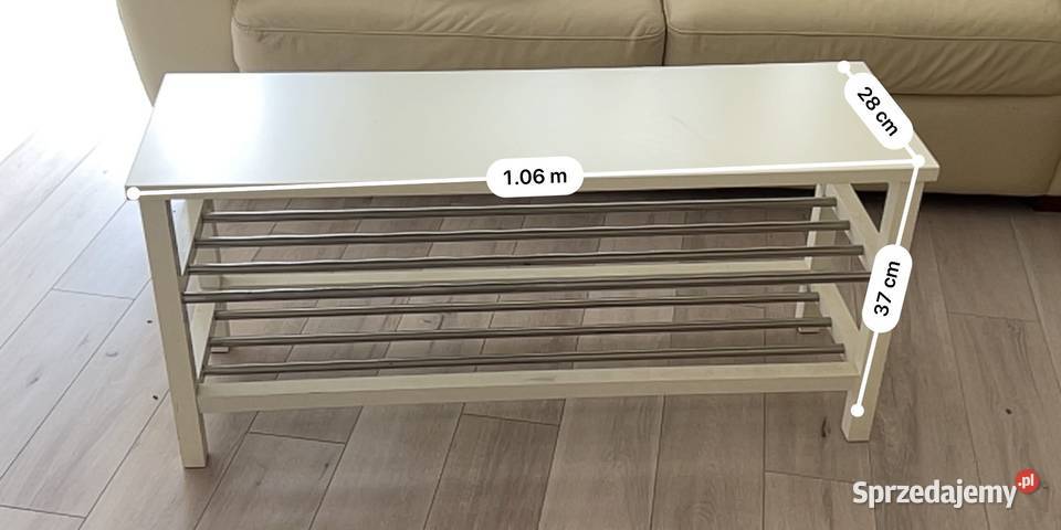 IKEA TJUSIG ławka z półką na buty biała 108