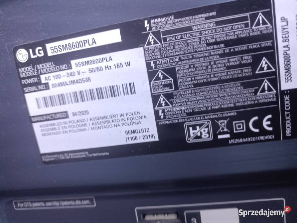 Telewizor LG uszkodzony Telewizory Zielona Góra sprzedam
