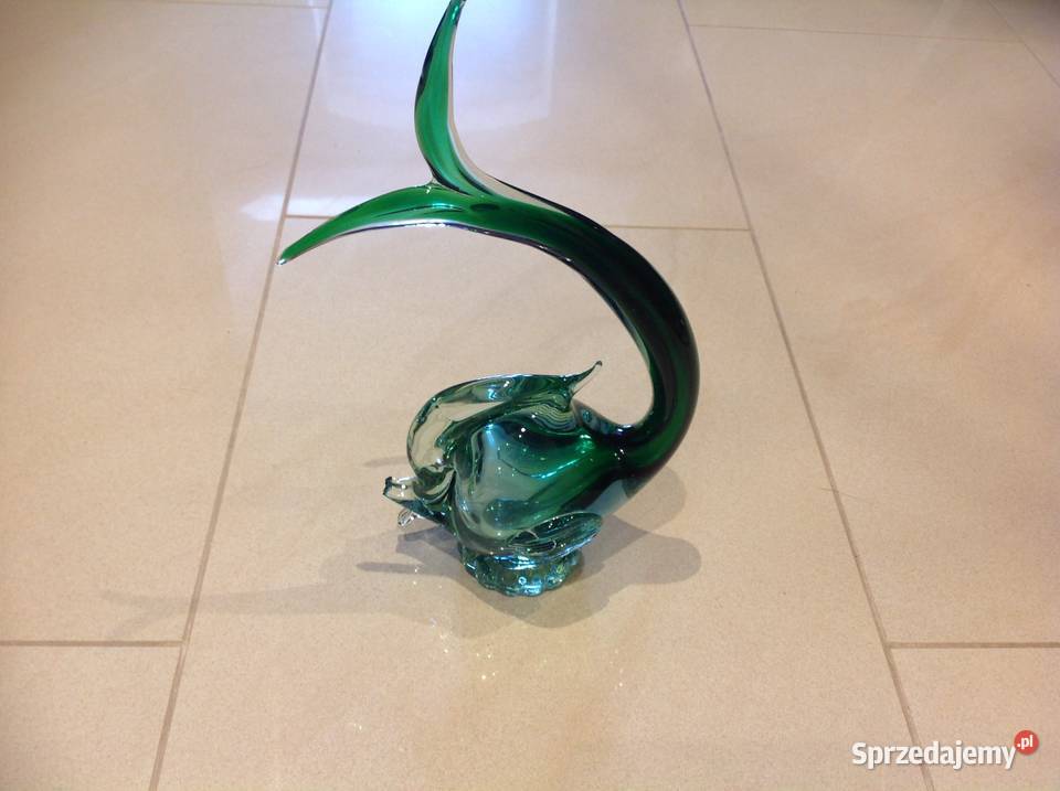 Stara Szklana Ryba Zielone Szkło Dekoracja Nowa Sól sprzedam