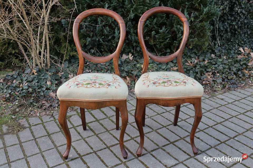 Para krzeseł krzesła Ludwik gobelin do renowacji Dobrzany