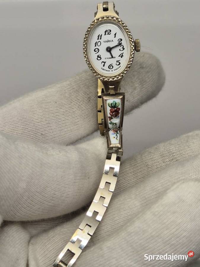 Pozłacany zegarek koktajlowy CzajkaChaika śląskie Chorzów
