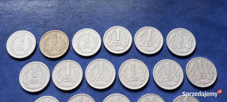 Stare monety 1 złoty Zestaw 23 monet PRL Polska podkarpackie Lesko