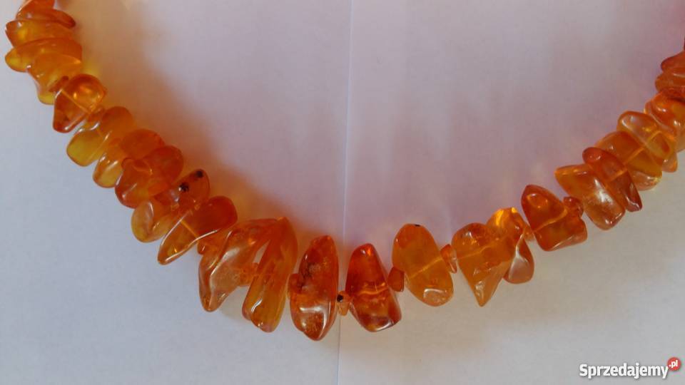 Naszyjnik z naturalnch oszlifowanych bursztynów sprzedam