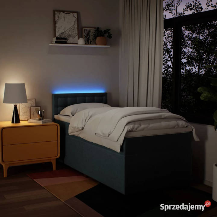 Łóżko kontynentalne z materacem niebieskie mazowieckie Warszawa