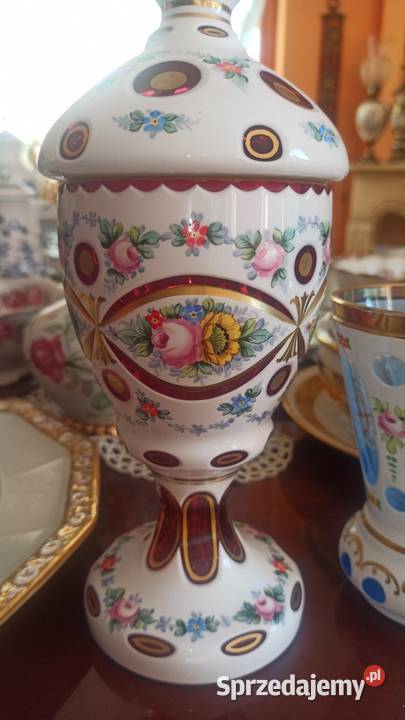 Bohemia wazon w stylu Biedermeier szkło rubinowe Gdańsk
