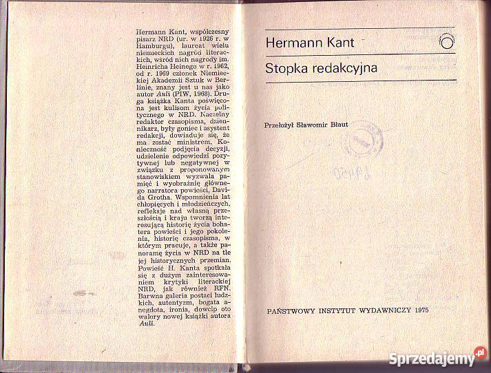 7038 STOPKA REDAKCYJNA HERMANN KANT