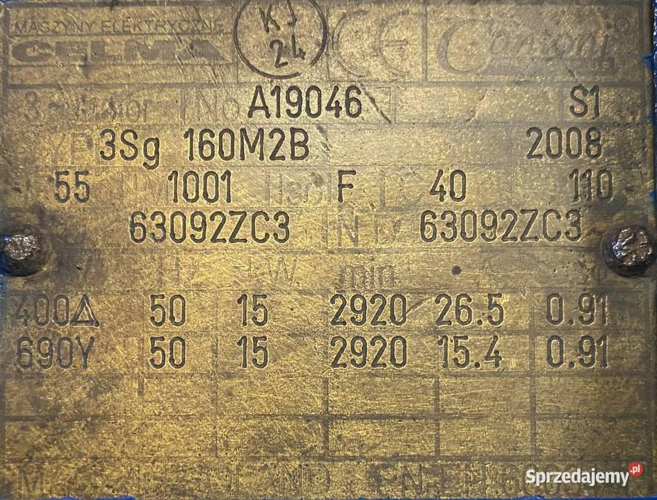 silnik elektryczny 15kW 2920obr 3fazowy CELMA Pigża sprzedam