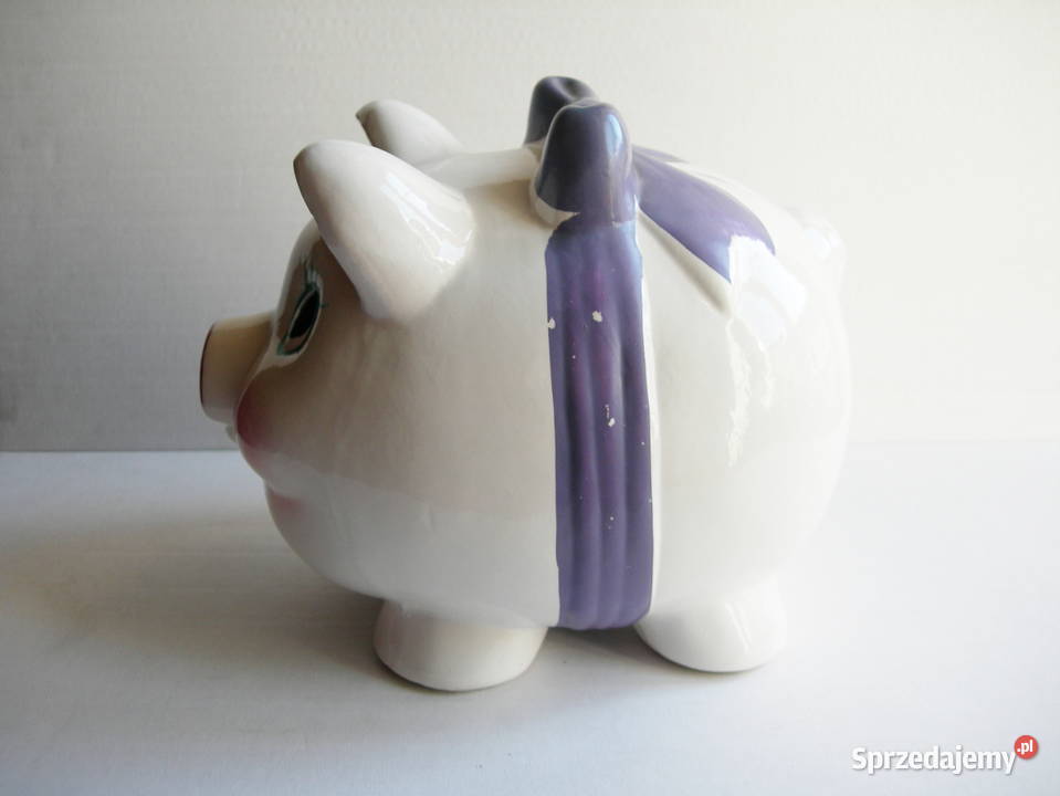 duża świnka skarbonka vintage ceramika Dekoracje i ozdoby