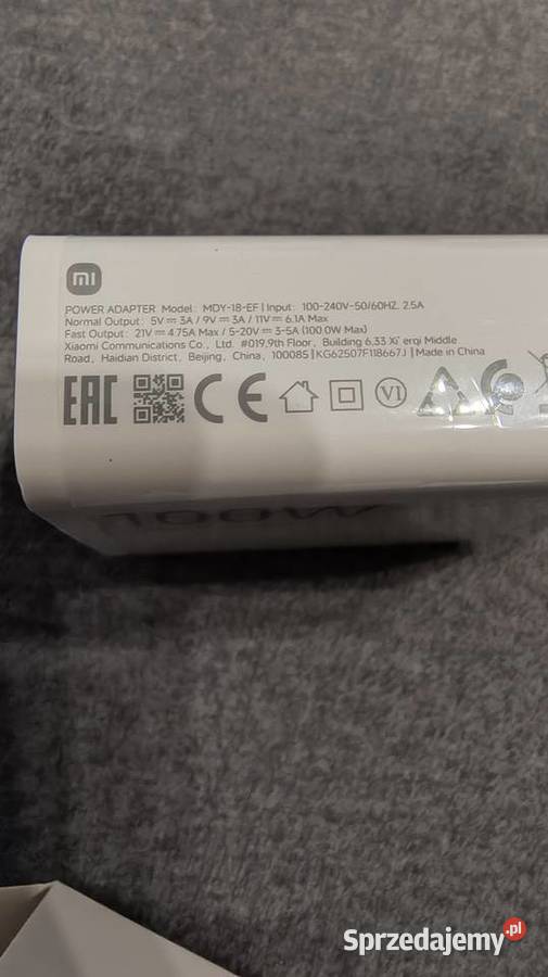 Ładowarka Xiaomi 100W 10m Ładowarki Sokolniki