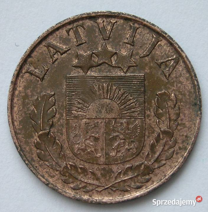 ŁOTWA 2 SANTIMI 1939 STAN 23 łódzkie Łódź