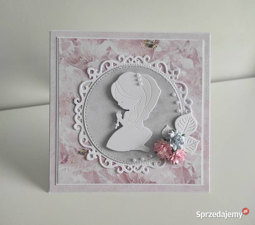 Kartka ręcznie robiona Komunia Święta handmade Łódź