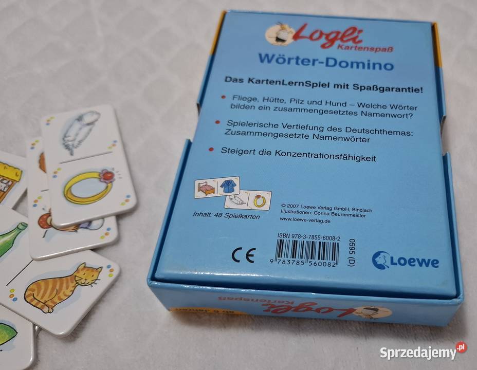 Domino obrazkowe Loewe j niemiecki Zabawka Czeladź