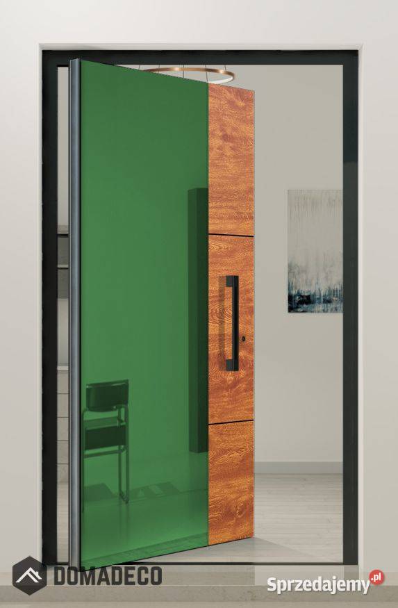 PIVOT VL21B zielone szklane aluminiowe drzwi Warszawa