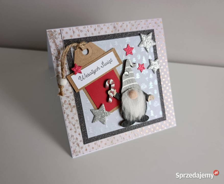 Kartka świąteczna ręcznie robiona na Boże Łódź