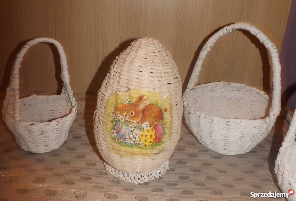 Jajko duże wiklina papierowa Wyposażenie wnętrz Lublin