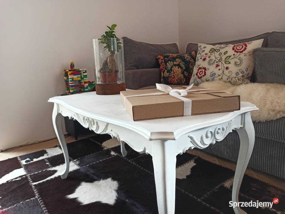 Stolik kawowy biały Ludwik gięte nogi Częstochowa