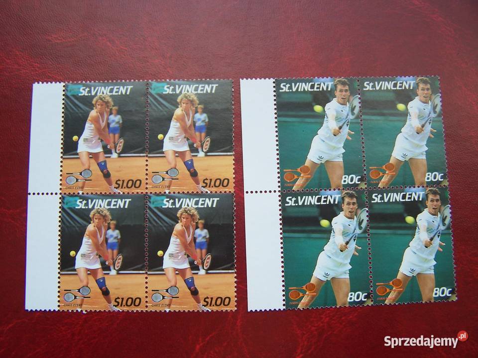 St Vincent 1988 MNH 4x Sport Tenis Lendl Beker S Kolekcje Tychy