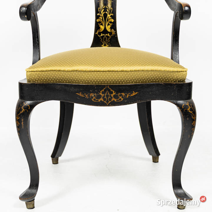 Zabytkowy czarny fotel biblioteczny z wielkopolskie Swarzędz sprzedam