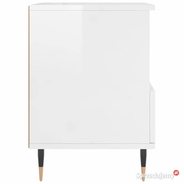 Szafki nocne 2 białe wysoki połysk 40x35x50