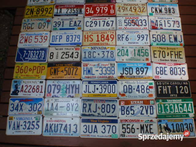 50 tablic rejestracyjnych Wszystkie 50 stanów Szczawno-Zdrój