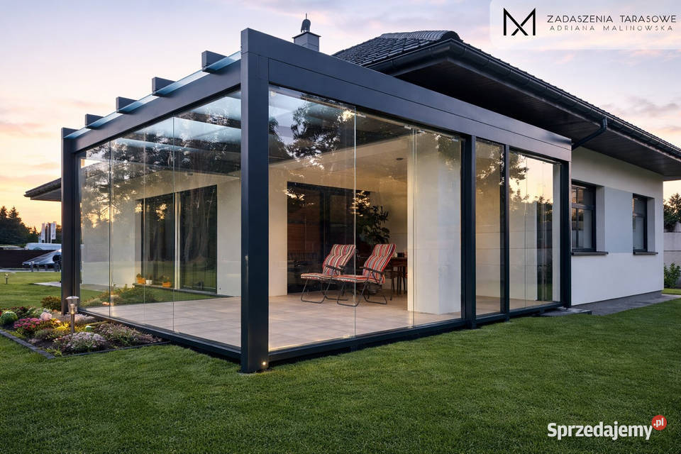 Zadaszenie na taras Szkło bezpieczne Drewno BSH Ogród małopolskie