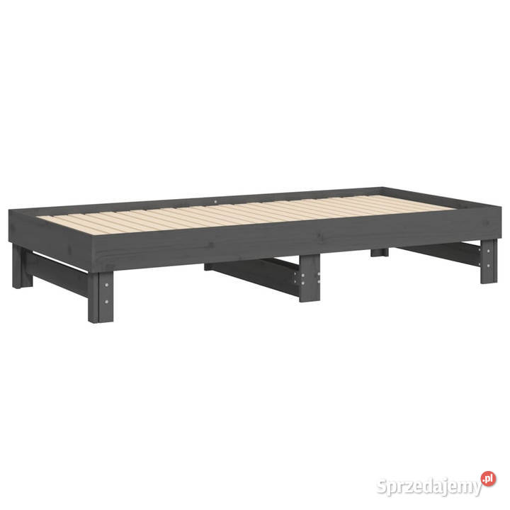 Łóżko rozsuwane szare 2x90x190 lite drewno 192cm Warszawa