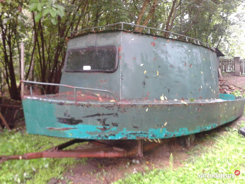 Łódż metalowa z kabiną i wózkiem Gostynin sprzedam
