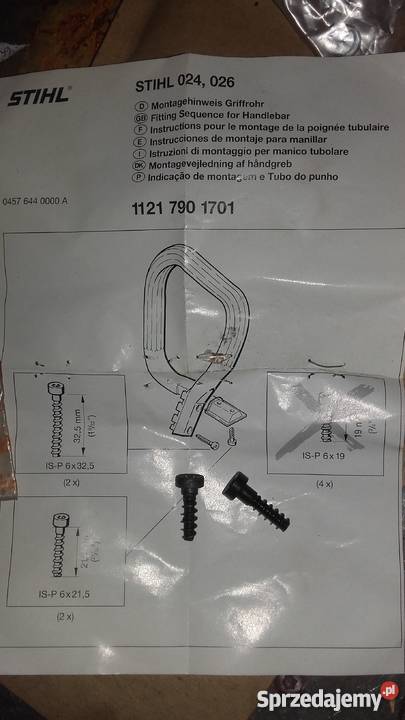 sruby mocujące uchwyt rurowy Stihl 024026 Rolnictwo Żywiec