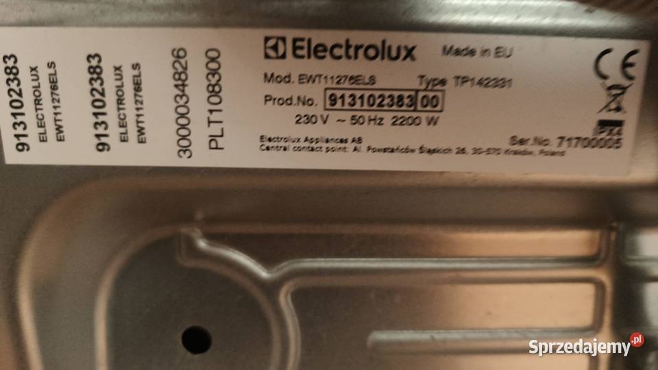 pralka elektrolux EWT 11276ELS Kuźnia Nieborowska