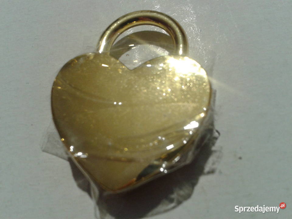 Złota KŁÓDKA MIŁOŚCI z kluczykiem pióro Wołczyn