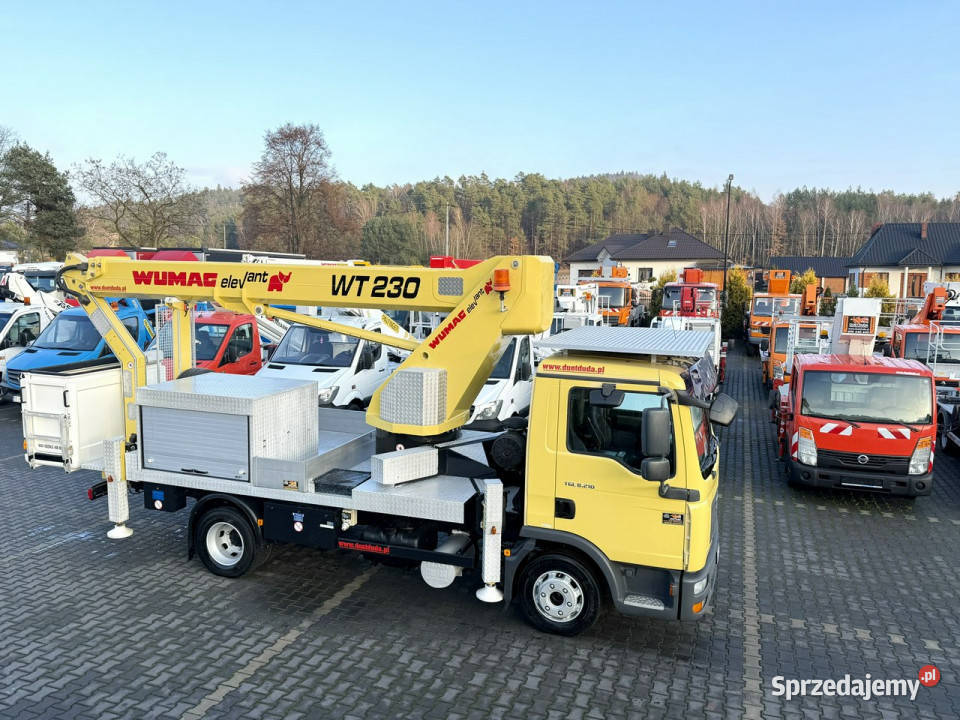 MAN TGL 8210 Zwyżka WUMAG WT 230 23m w bok 18m świętokrzyskie Widełki