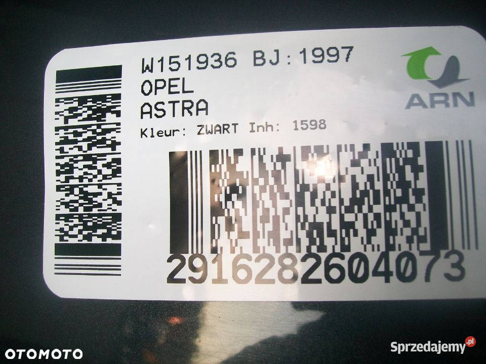 Błotnik prawy OPEL ASTRA II G bez rdzy mazowieckie Radom