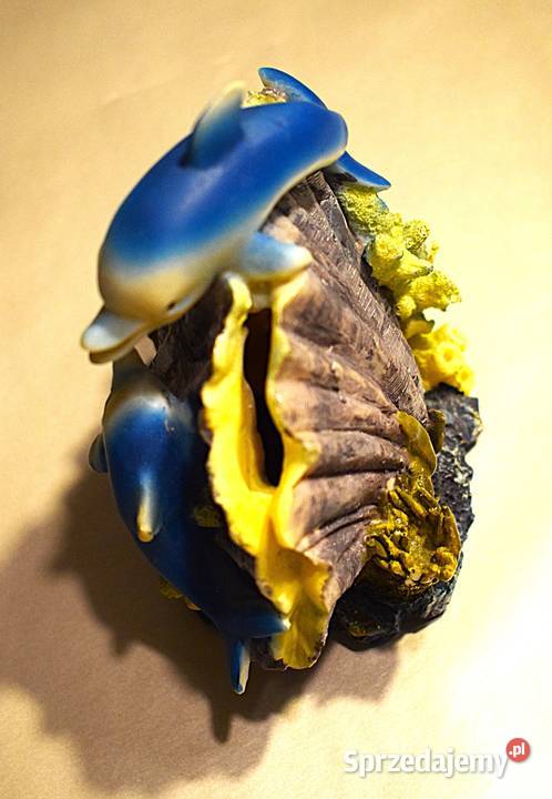 Delfiny duża figurka z żywicy wysokość 31 plus Chełmno sprzedam