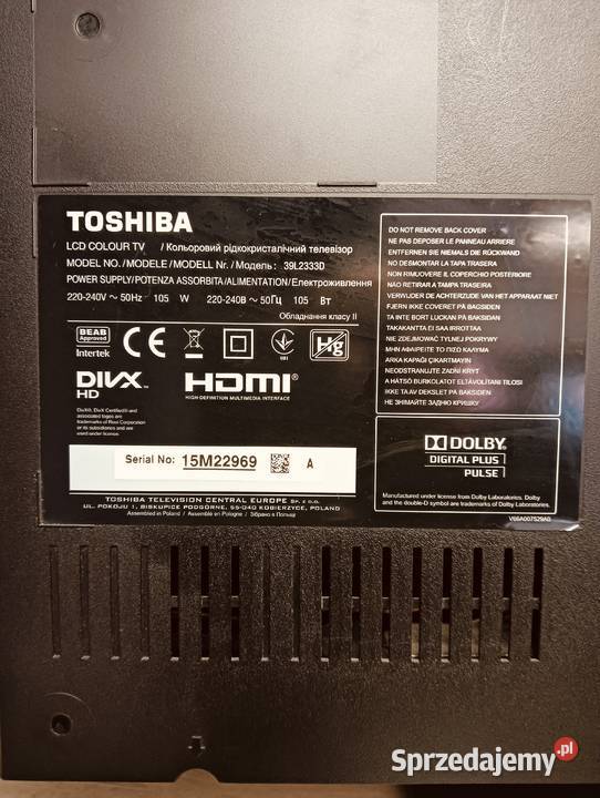 TELEWIZOR TOSHIBA 39L2333D 39 Łańcut