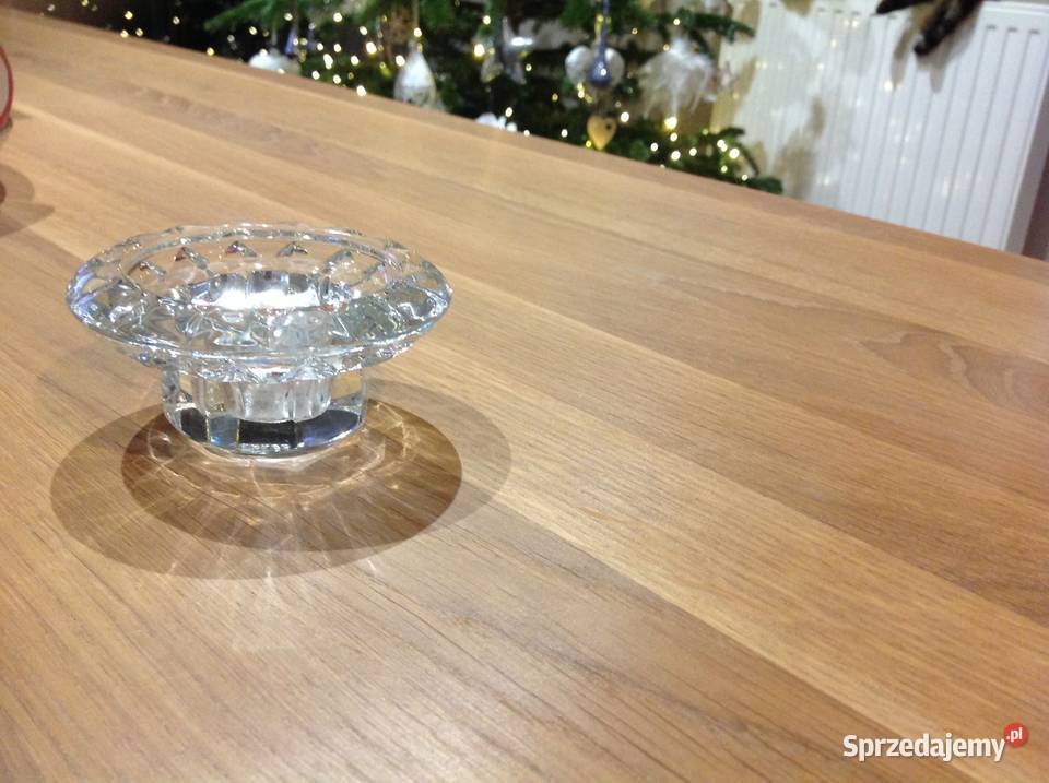 Świecznik Szklany Grube Szkło lubuskie Nowa Sól