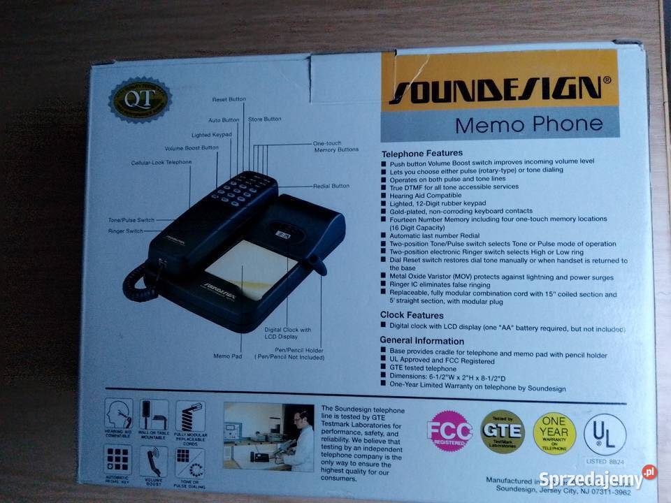 Kolekcjonerski retro telefon Soundesign Memo Urządzenia stacjonarne Pszczyna