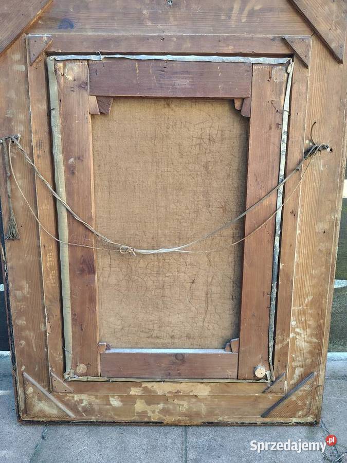 Stary obraz olejny Ruczaj leśny Antyki, Sztuka, Kolekcje Kartuzy