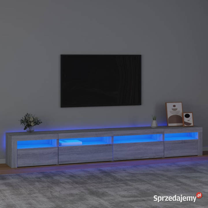 Szafka pod TV z oświetleniem LED szary dąb Warszawa