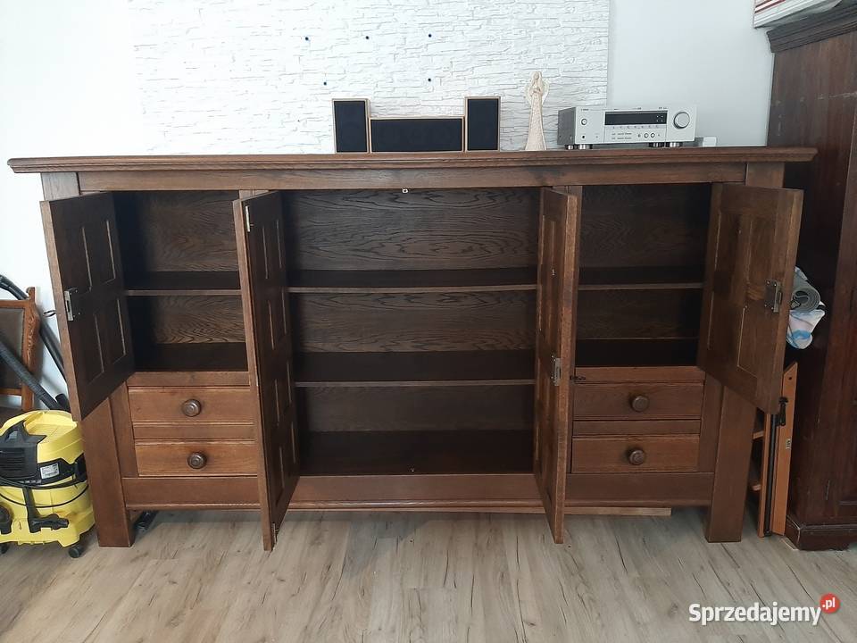 Duża drewniana dębowa komoda Kępa
