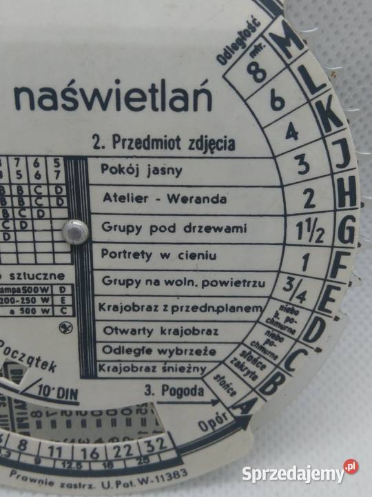 Tabela naświetlań do zdjęć dawne aparaty mazowieckie Warszawa