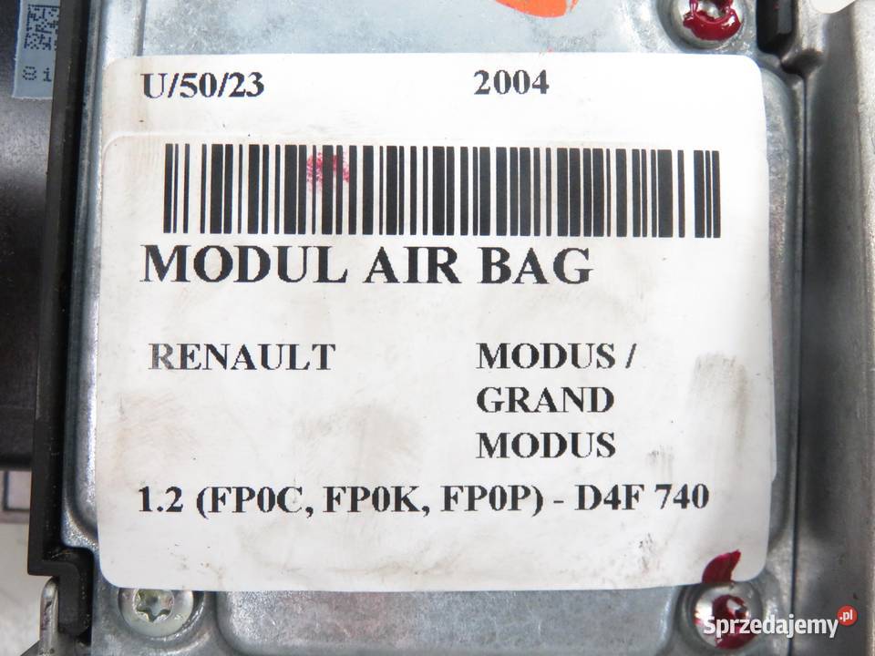 MODUŁ AIRBAG RENAULT MODUS 8200441250 0285001509 osobowe