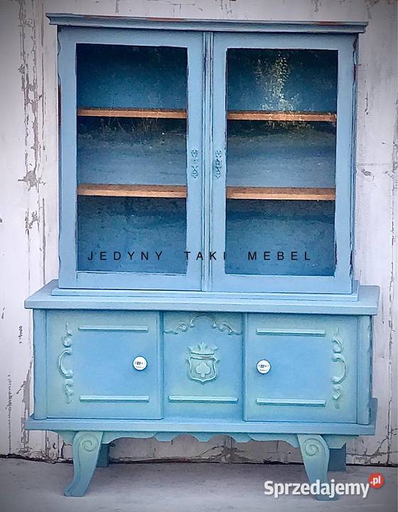 Kredens witryna w stylu shabby chic niebieski Jarosław sprzedam