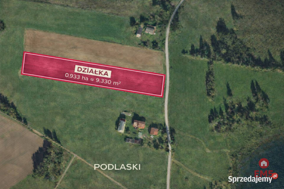 Działka 9330m2 Podlaski 1m Sprzedaż Grunty i działki sprzedam