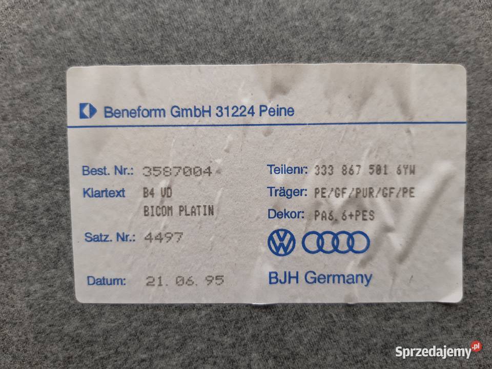 Passat B3 B4 Kombi Podsufitka