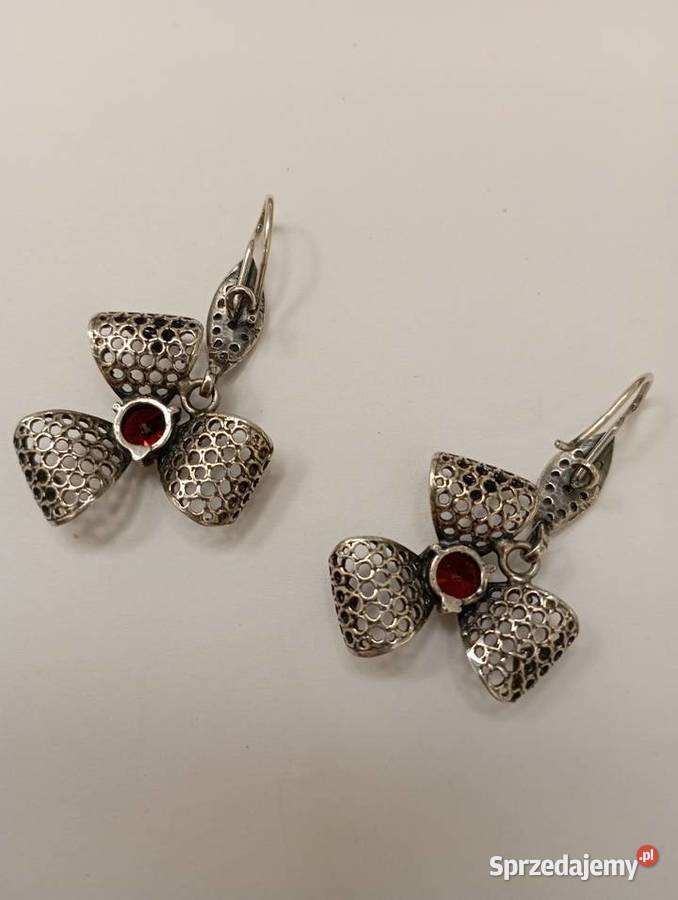 Kolczyki srebrne z rubinami Radom sprzedam