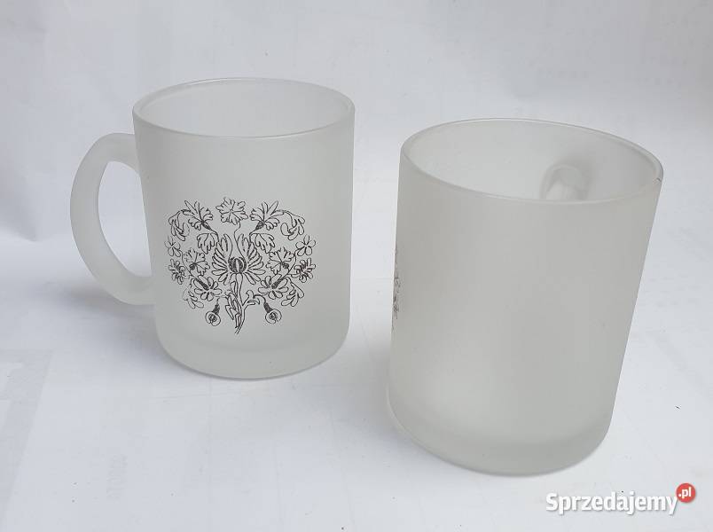 Kubek szklanny z motywem kwiatowym Reszel