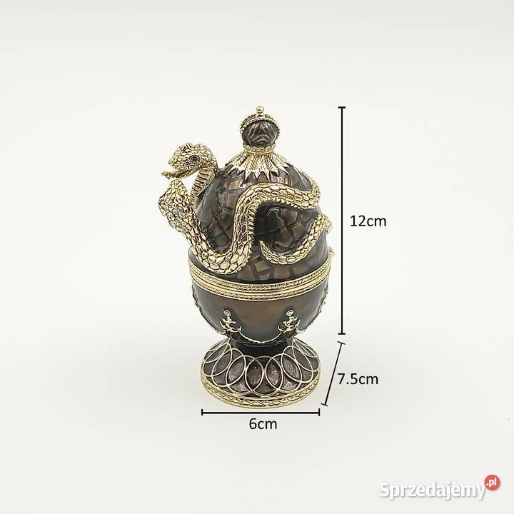 Jajko jajo faberge pojemniki szkatułka brąz styl Akcesoria do biżuterii Zawiercie