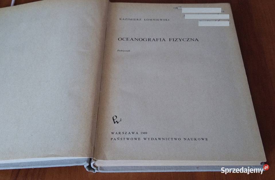 Oceanografia fizyczna podręcznik Kazimierz Książki naukowe i popularnonaukowe Gdańsk