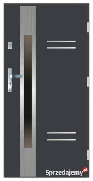 Drzwi wejściowe do domu GI41 INOX Antracyt 90 Ciemniewo